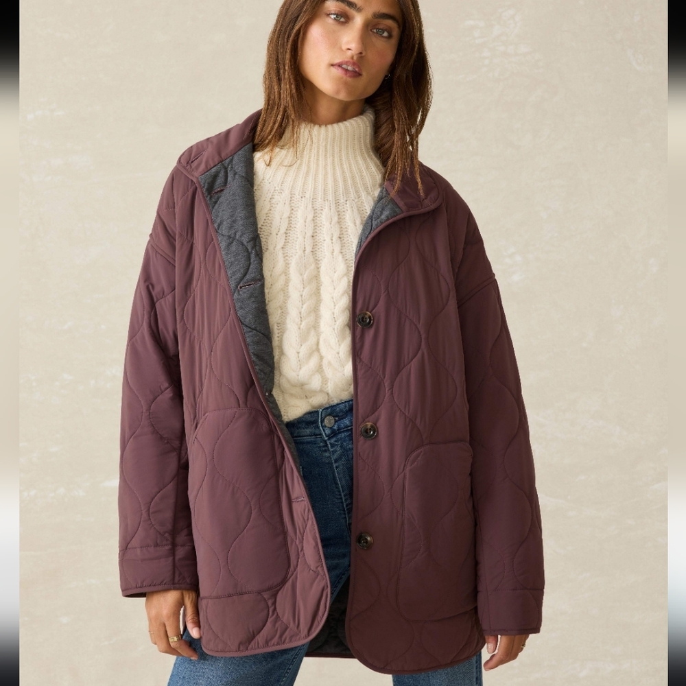 Faherty Horizon Series Quilted Jacket Huckleberry Sz Large/XL NWT